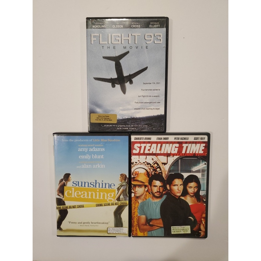 Drama Crime DVD Lot (3) Flight 93 Sunshine Cleaning Stealing Time